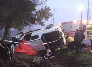 ACCIDENTE DE TRANSITO EN LONGAVI CON MUERTE DE UN OCUPANTE DEL AUTOMOVIL